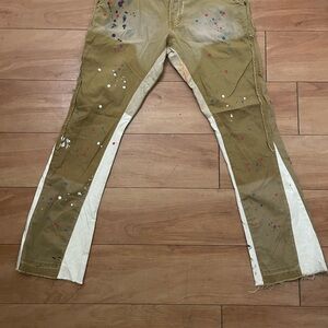 MNML Tan and White Denim Pants